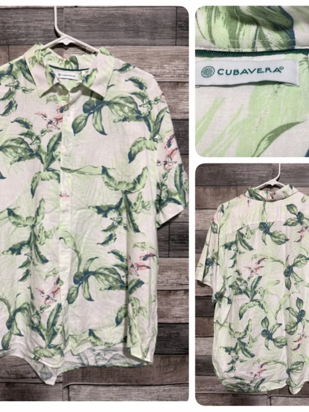 Donald Ross Floral Polo Shirt Men’s L Blue Green Dallas Athletic Club Golf